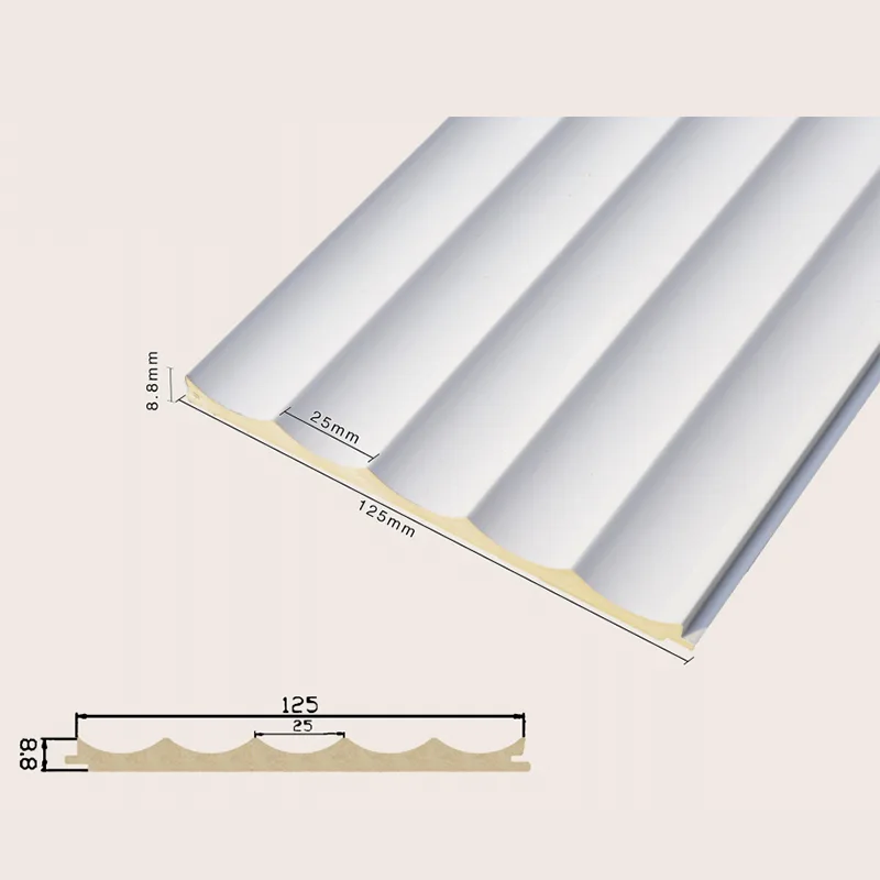 125 Solid forsænket 5-gitter riflet vægpanel
